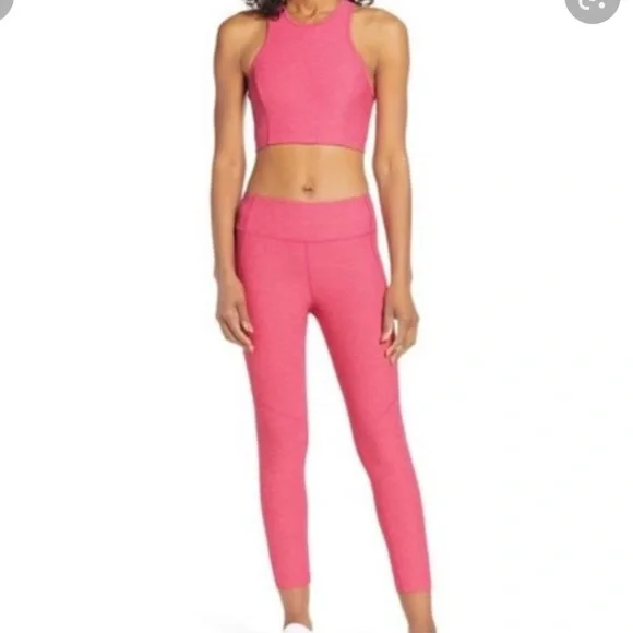 Outdoor Voices pink leggings Athena crop set